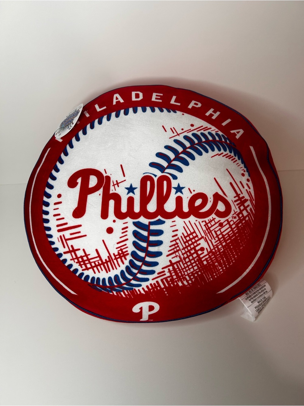 Phillies Red Baseball Pillow - Official Team Logo